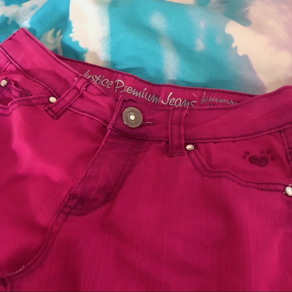 Justice Raspberry Red Skinny Jeans